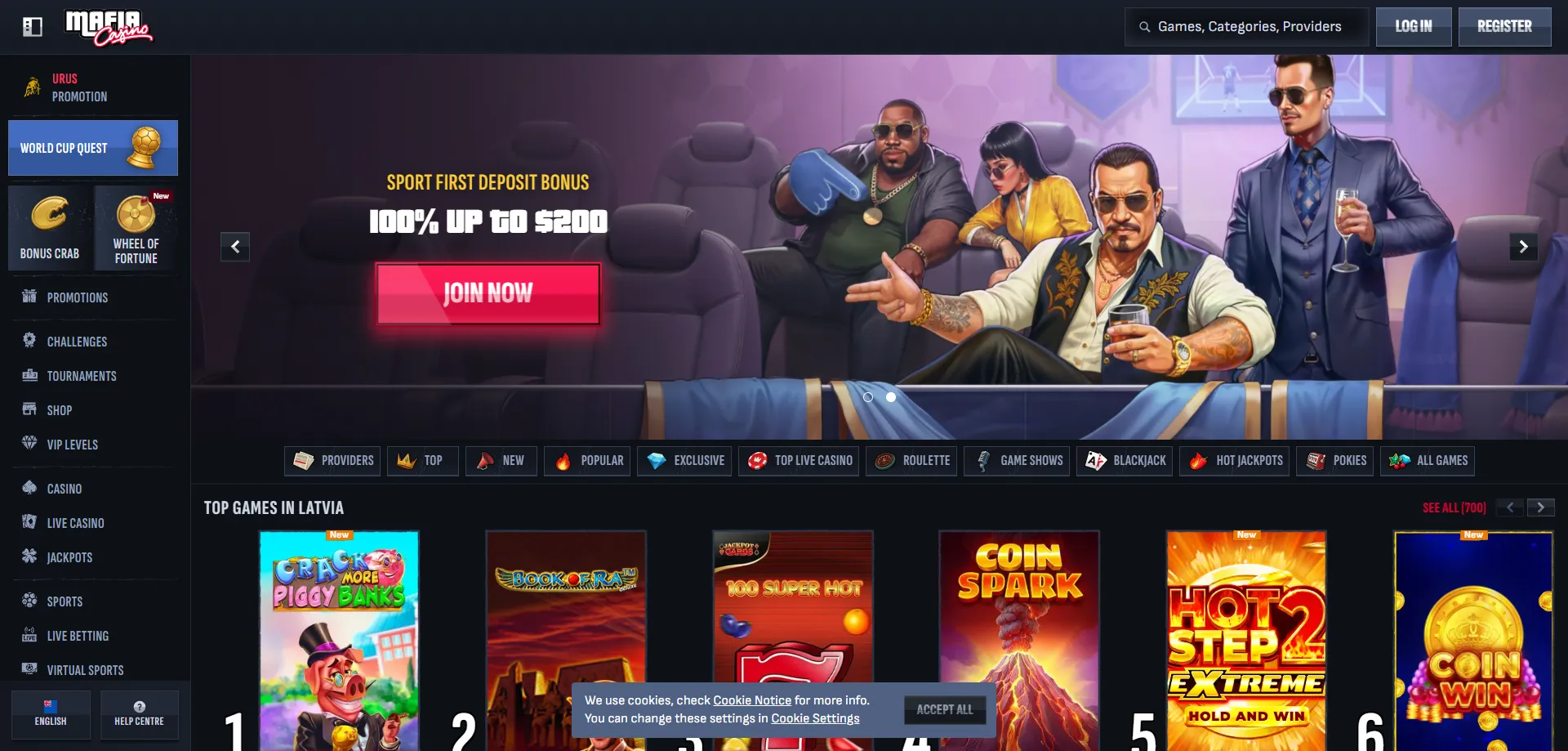 Mafia Casino NZ overview — stylish themed online gaming platform
